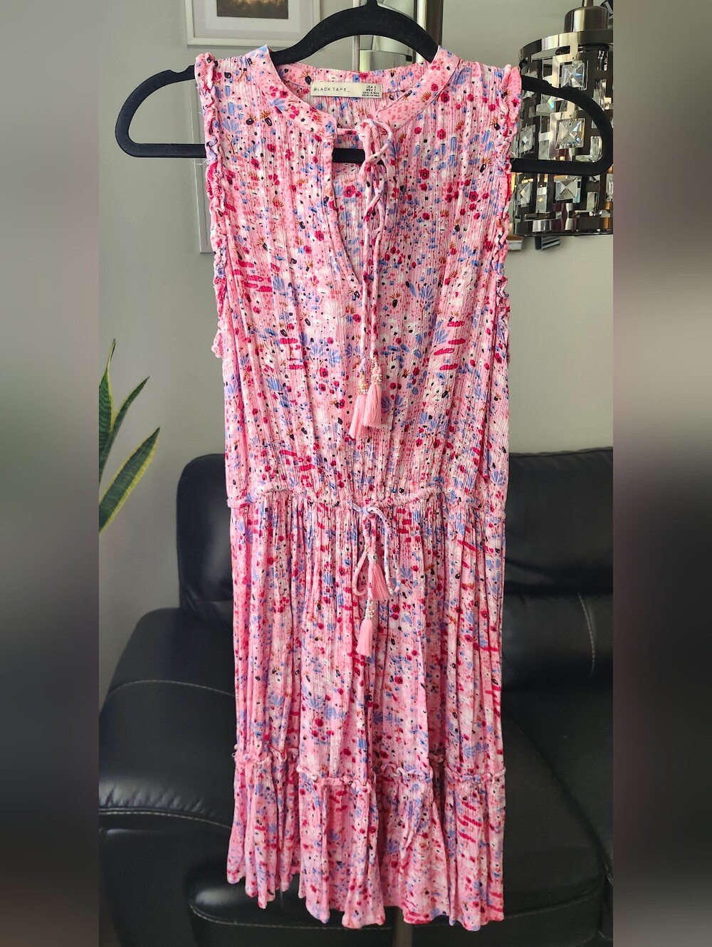Black Tape_ Pink Floral Dress